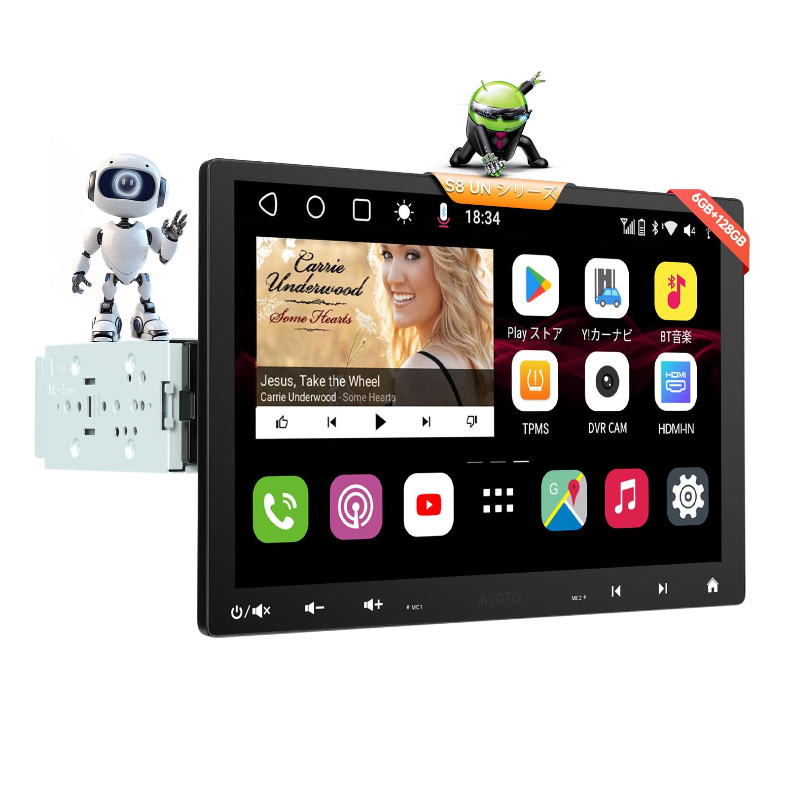 Amazon.co.jp: ATOTOMOVE S8 Ultra 10.1インチ 1DIN ＆ 2DIN